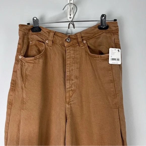 FREE PEOPLE NWT *Sold Out* Old West Slouchy Jeans Wide Leg Tumbleweed Pants - Picture 7 of 13